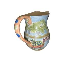 Burton and Burton beautiful hand painted pitcher.Vintage cottage core